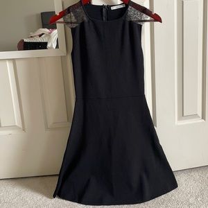 Zara knit mini dress with the lace details.